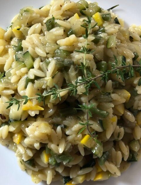 Pasta orzo con zucchine e fagiolini