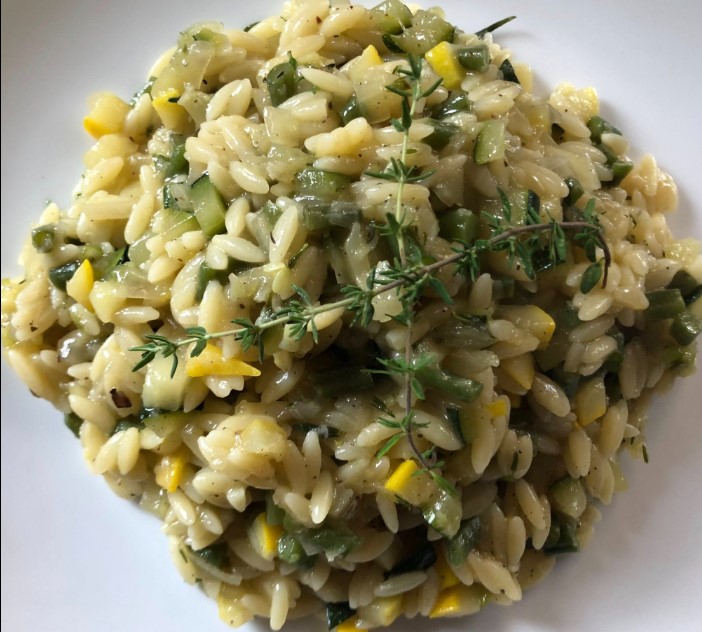 Pasta orzo con zucchine e fagiolini